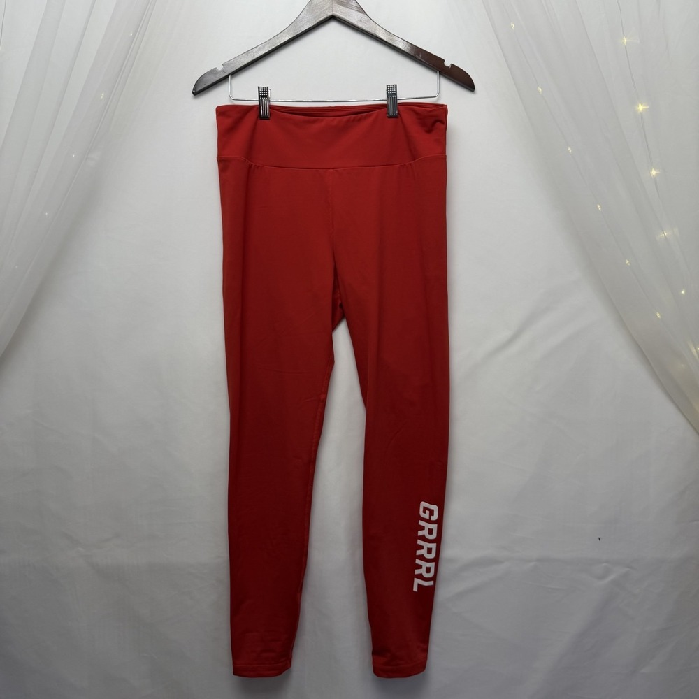 Grrrl Clothing Womens Gym Leggings Red Ali/Amenah Size L‎